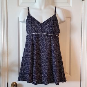 Plus Size Navy Blue Polka Dot Swimsuit